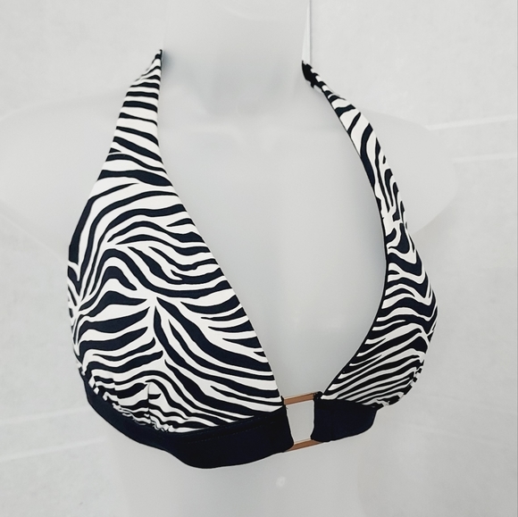 ⤵️WHBM Swim Top zebra print halter style *size XL❤️ - Picture 6 of 15